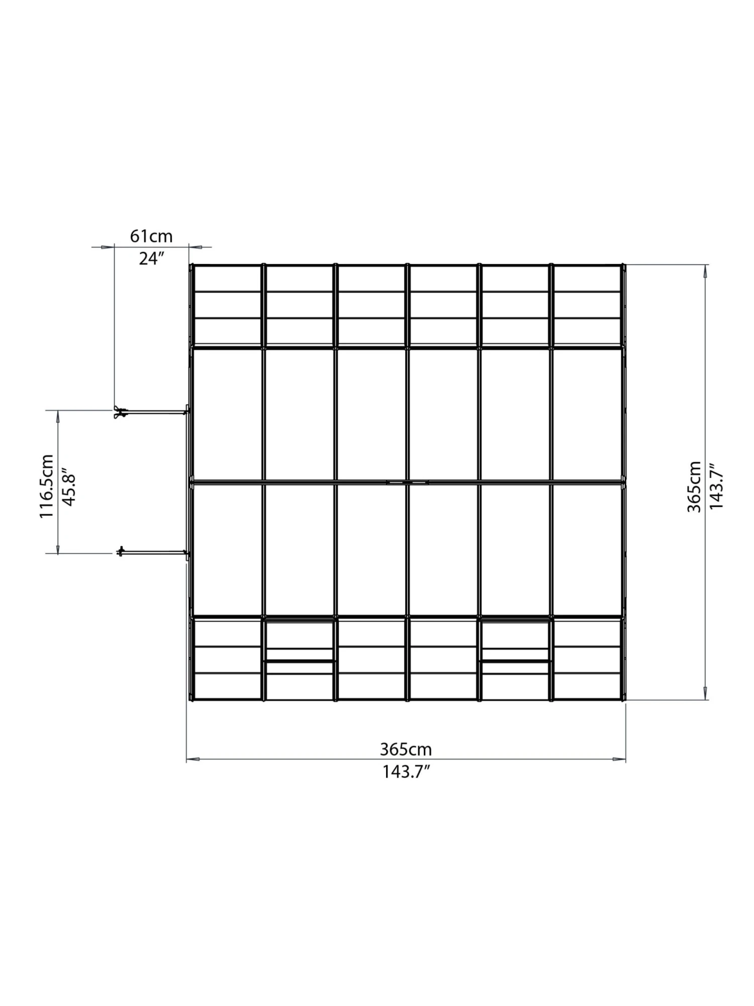 Canopia® By Palram Americana™ Greenhouse, 12' X 12' 4 Canopia® By Palram Americana™ Greenhouse, 12' X 12' - Image 4