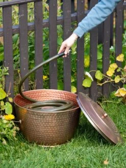 Hammered Copper Hose Pot With Lid 13 Hammered Copper Hose Pot With Lid -Gardeners Supplies Sales 8613311 0012